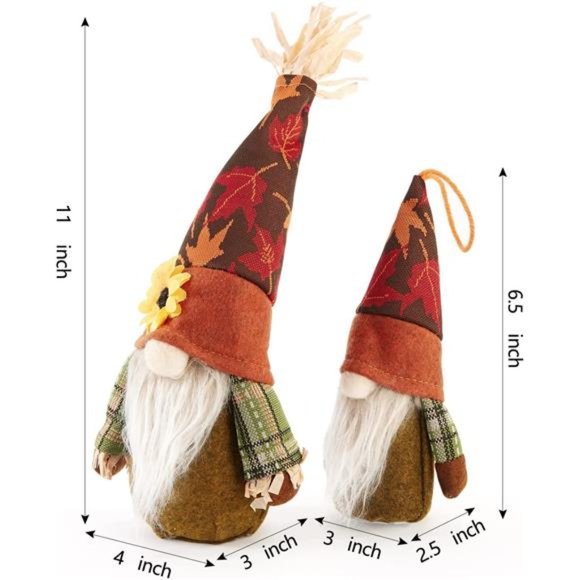 4PCS Fall Decor Sunflower Gnomes Plush Doll Scarecrow Gnomes Tiered Tray Decor - Picture 3 of 7